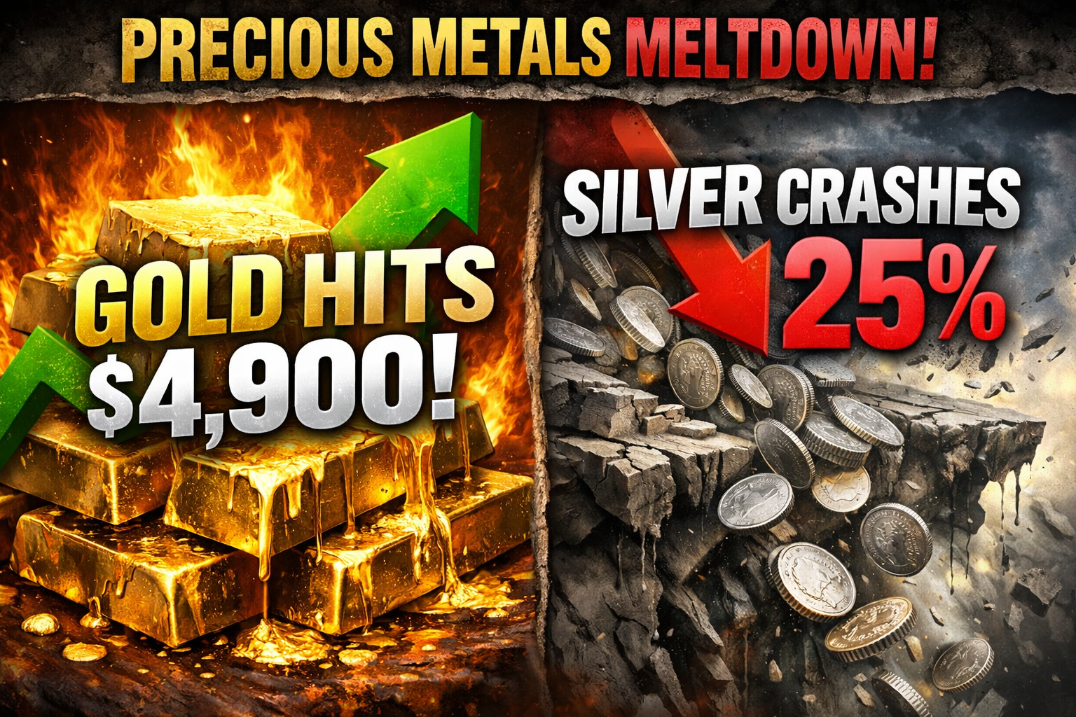 Precious Metals Meltdown: Gold Hits $4,900 & Silver Crashes 25%